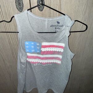 Abercrombie Kids Gray Tank with American Flag Graphic